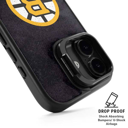 NHL Boston Bruins Distressed iPhone 17 Kickstand Case