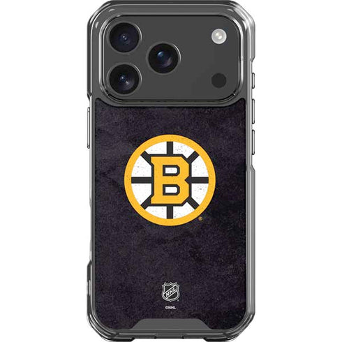 NHL Boston Bruins Distressed iPhone 17 Pro Clear Case