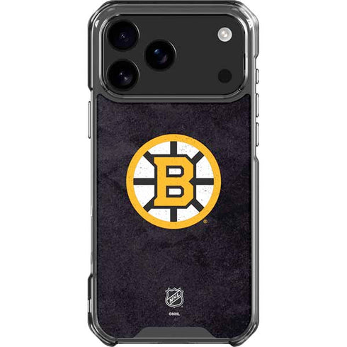 NHL Boston Bruins Distressed iPhone 17 Pro Max Clear Case