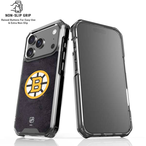 NHL Boston Bruins Distressed iPhone 17 Pro Max Clear Case
