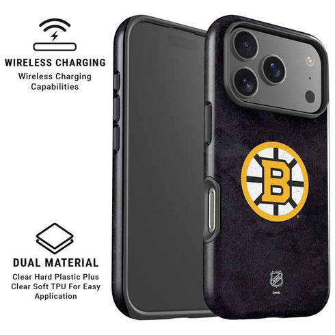 NHL Boston Bruins Distressed iPhone 17 Pro Max Magsafe Impact Case