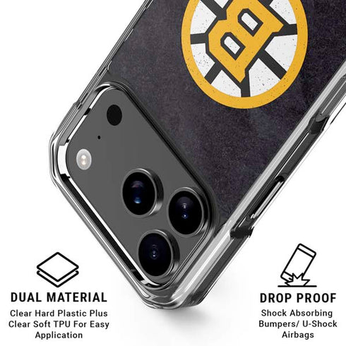 NHL Boston Bruins Distressed iPhone 18 Pro Clear Case