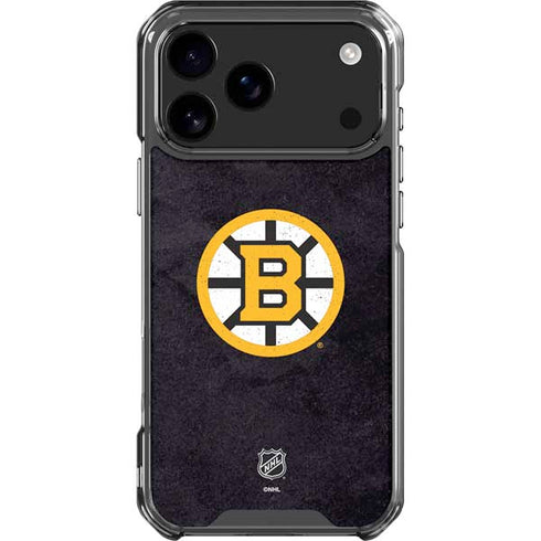 NHL Boston Bruins Distressed iPhone 18 Pro Max Clear Case