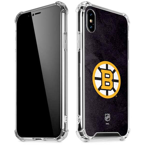 NHL Boston Bruins Distressed iPhone XS Max Clear Case