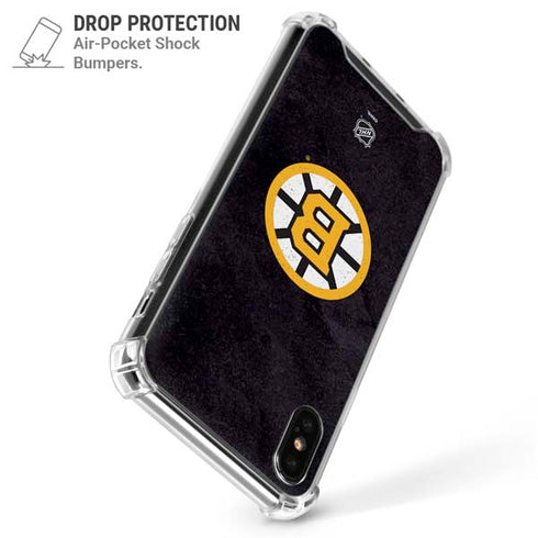 NHL Boston Bruins Distressed iPhone XS Max Clear Case