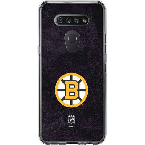 NHL Boston Bruins Distressed LG K51/Q51 Clear Case