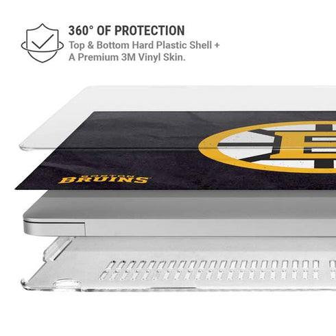 NHL Boston Bruins Distressed MacBook Pro 14in (2021-24) Case plus Skin