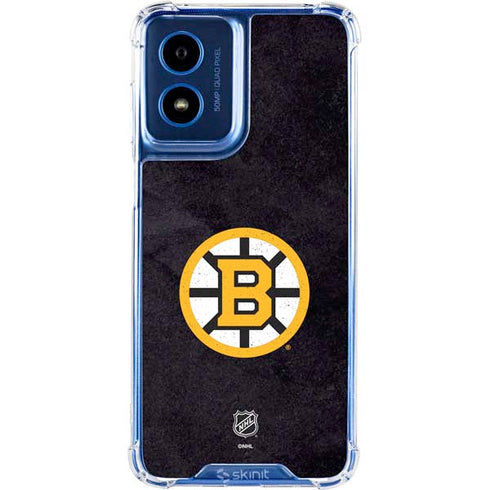 NHL Boston Bruins Distressed Moto G 5G (2024) Clear Case