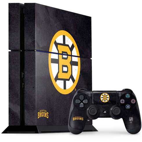 NHL Boston Bruins Distressed PS4 Console and Controller Bundle Skin