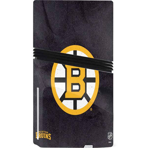NHL Boston Bruins Distressed PS5 Pro Disk Bundle Skin