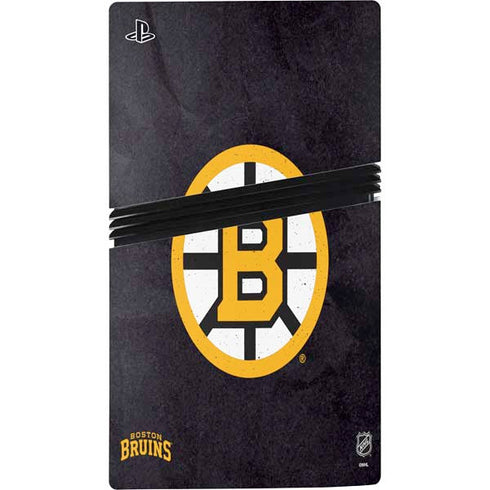 NHL Boston Bruins Distressed PS5 Pro Disk Console Skin