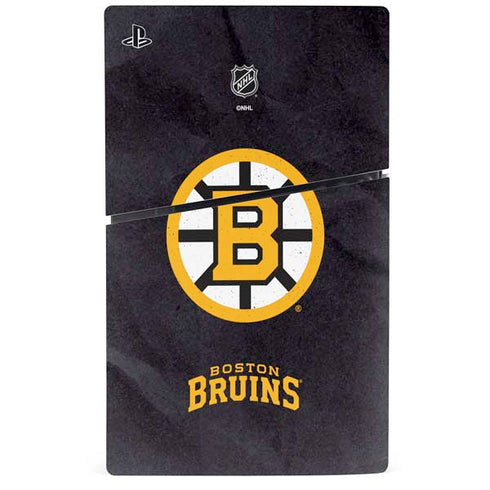 NHL Boston Bruins Distressed PS5 Slim Digital Edition Bundle Skin