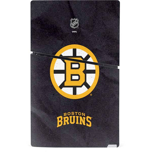 NHL Boston Bruins Distressed PS5 Slim Digital Edition Bundle Skin