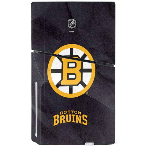 NHL Boston Bruins Distressed PS5 Slim Disk Bundle Skin