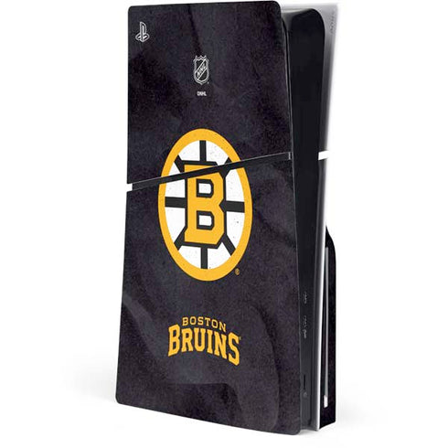 NHL Boston Bruins Distressed PS5 Slim Disk Console Skin