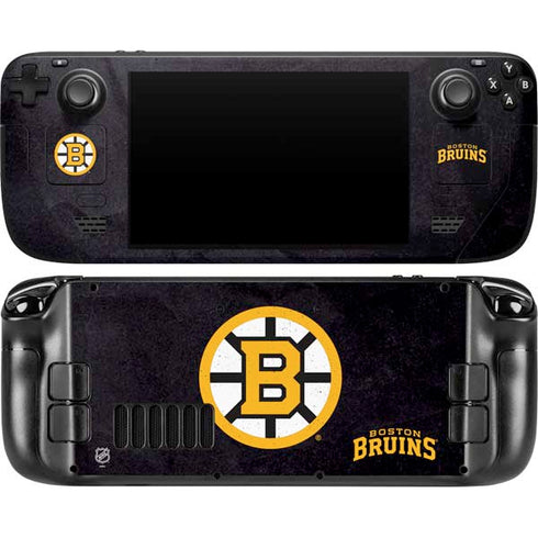 NHL Boston Bruins Distressed Steam Deck Handheld Gaming Computer OLED Skin