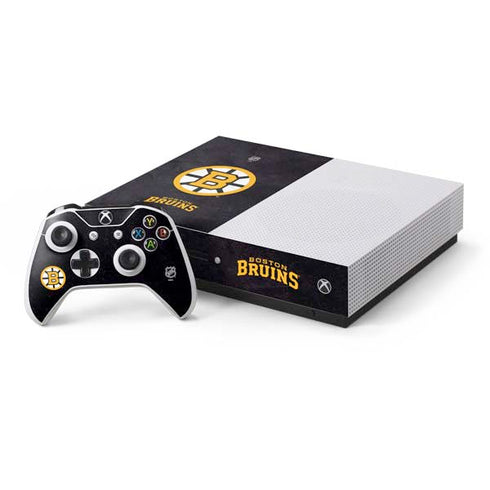 NHL Boston Bruins Distressed Xbox One S Console and Controller Bundle Skin