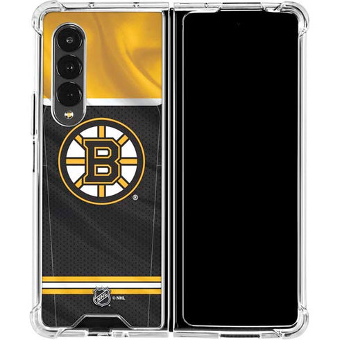NHL Boston Bruins Home Jersey Galaxy Z Fold4 5G Clear Case