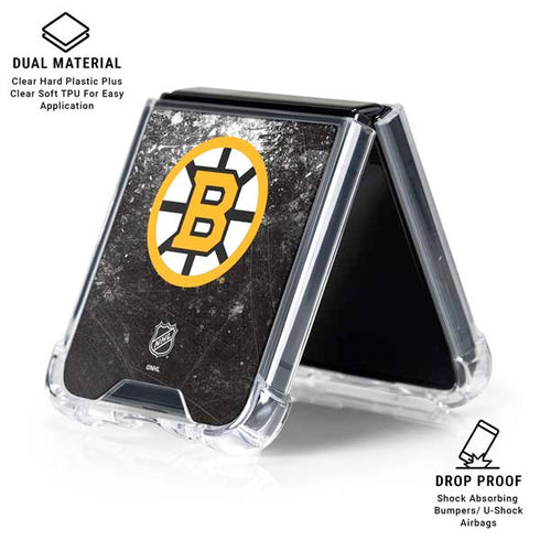 NHL Boston Bruins Iced Galaxy Z Flip7 Clear Case