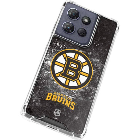 NHL Boston Bruins Iced Moto G 5G (2025) Clear Case