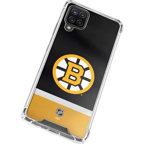 NHL Boston Bruins Jersey Galaxy A12 Clear Case