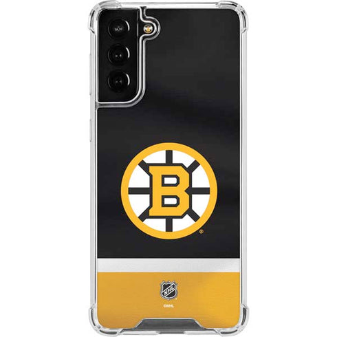 NHL Boston Bruins Jersey Galaxy S21 FE Clear Case
