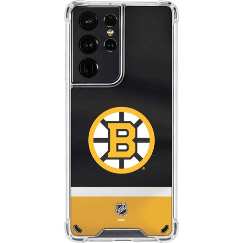 NHL Boston Bruins Jersey Galaxy S21 Ultra 5G Clear Case