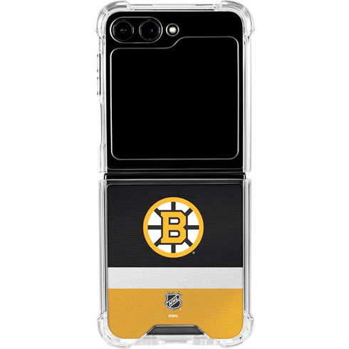 NHL Boston Bruins Jersey Galaxy Z Flip5 5G Clear Case