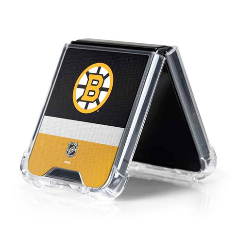 NHL Boston Bruins Jersey Galaxy Z Flip5 5G Clear Case