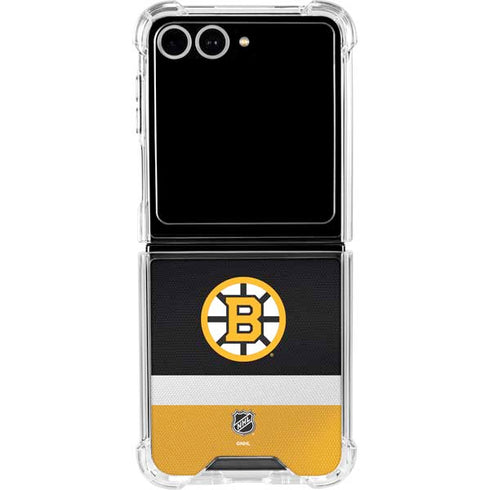 NHL Boston Bruins Jersey Galaxy Z Flip7 Clear Case