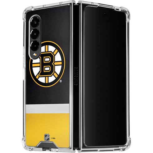 NHL Boston Bruins Jersey Galaxy Z Fold4 5G Clear Case