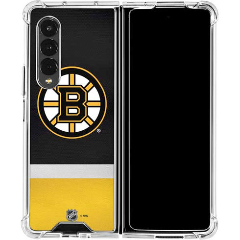 NHL Boston Bruins Jersey Galaxy Z Fold4 5G Clear Case