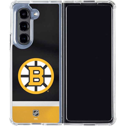 NHL Boston Bruins Jersey Galaxy Z Fold5 5G Clear Case