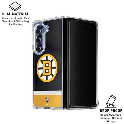 NHL Boston Bruins Jersey Galaxy Z Fold7 Clear Case