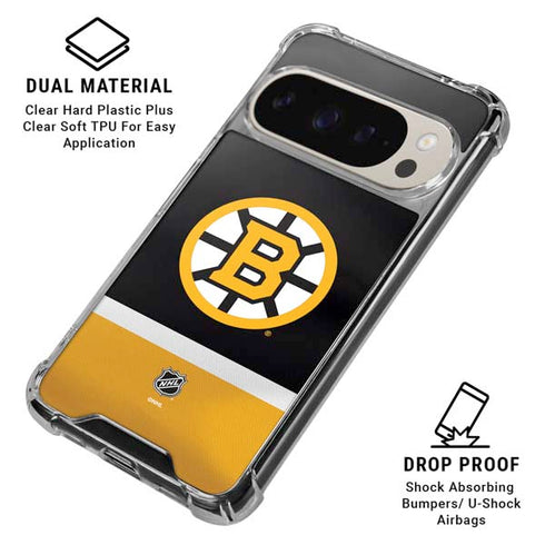 NHL Boston Bruins Jersey Google Pixel 9 Pro XL Clear Case