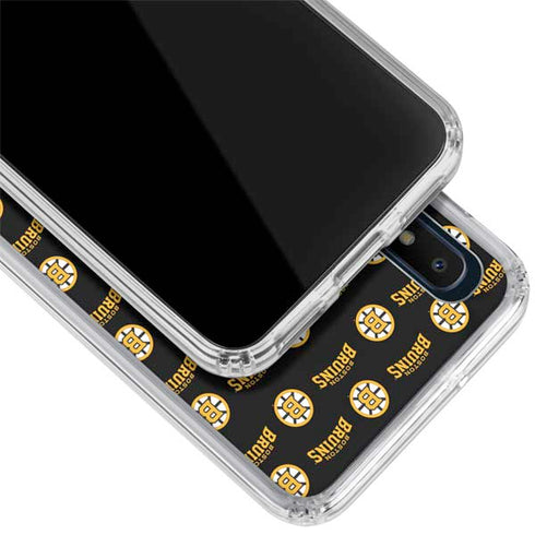 NHL Boston Bruins Pattern Galaxy A10e Clear Case