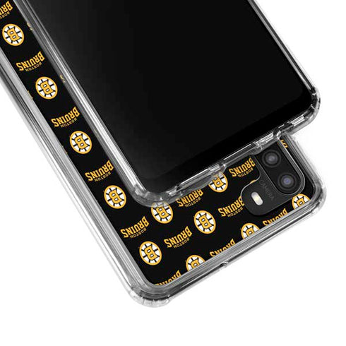 NHL Boston Bruins Pattern Galaxy A21 Clear Case