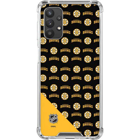 NHL Boston Bruins Pattern Galaxy A32 5G Clear Case