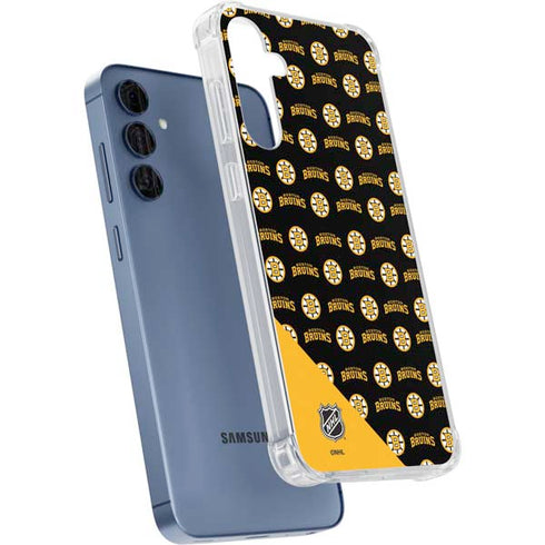 NHL Boston Bruins Pattern Galaxy A35 5G Clear Case