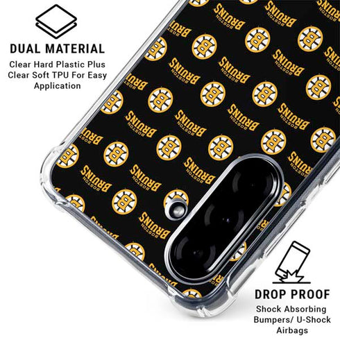 NHL Boston Bruins Pattern Galaxy A36 5G Clear Case