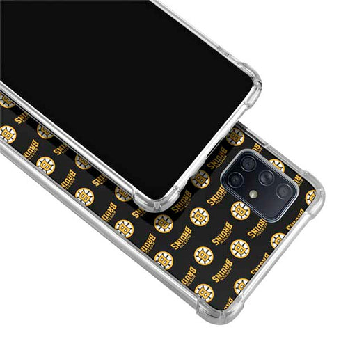 NHL Boston Bruins Pattern Galaxy A71 5G Clear Case