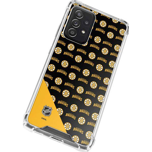 NHL Boston Bruins Pattern Galaxy A72 5G Clear Case