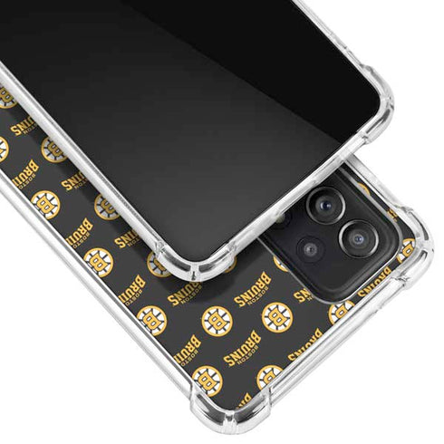 NHL Boston Bruins Pattern Galaxy A72 5G Clear Case