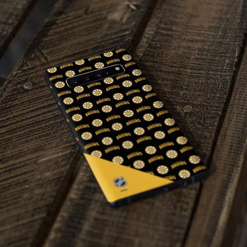 NHL Boston Bruins Pattern Galaxy S10 Plus Skin