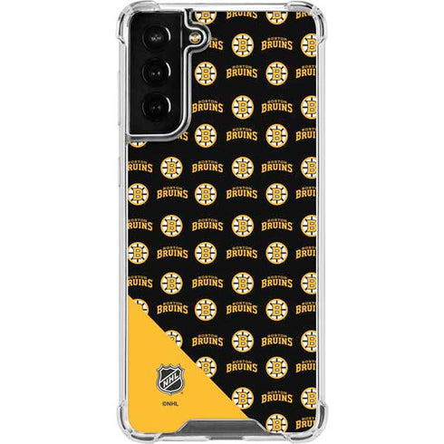NHL Boston Bruins Pattern Galaxy S21 FE Clear Case