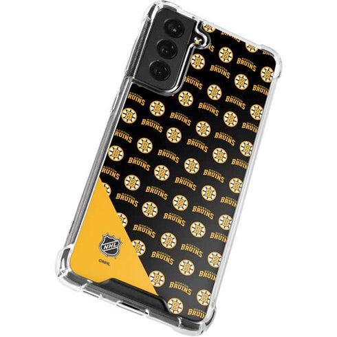 NHL Boston Bruins Pattern Galaxy S21 FE Clear Case