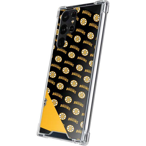 NHL Boston Bruins Pattern Galaxy S22 Ultra Clear Case