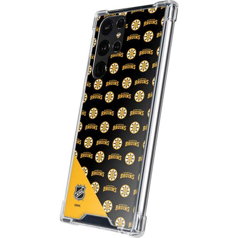 NHL Boston Bruins Pattern Galaxy S23 Ultra Clear Case