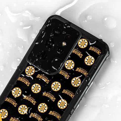 NHL Boston Bruins Pattern Galaxy S24 Ultra Waterproof Case