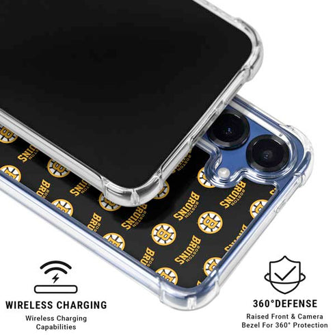 NHL Boston Bruins Pattern Galaxy S25 FE Clear Case